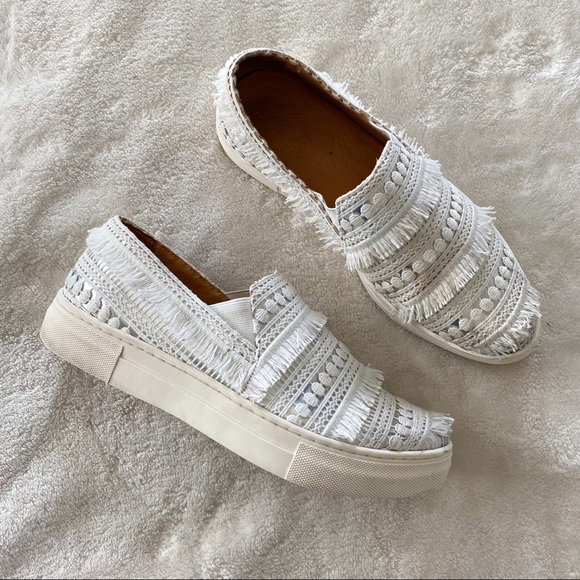 Anthro Seychelle Boho Crochet Leather Slip On Shoe - Picture 4 of 11